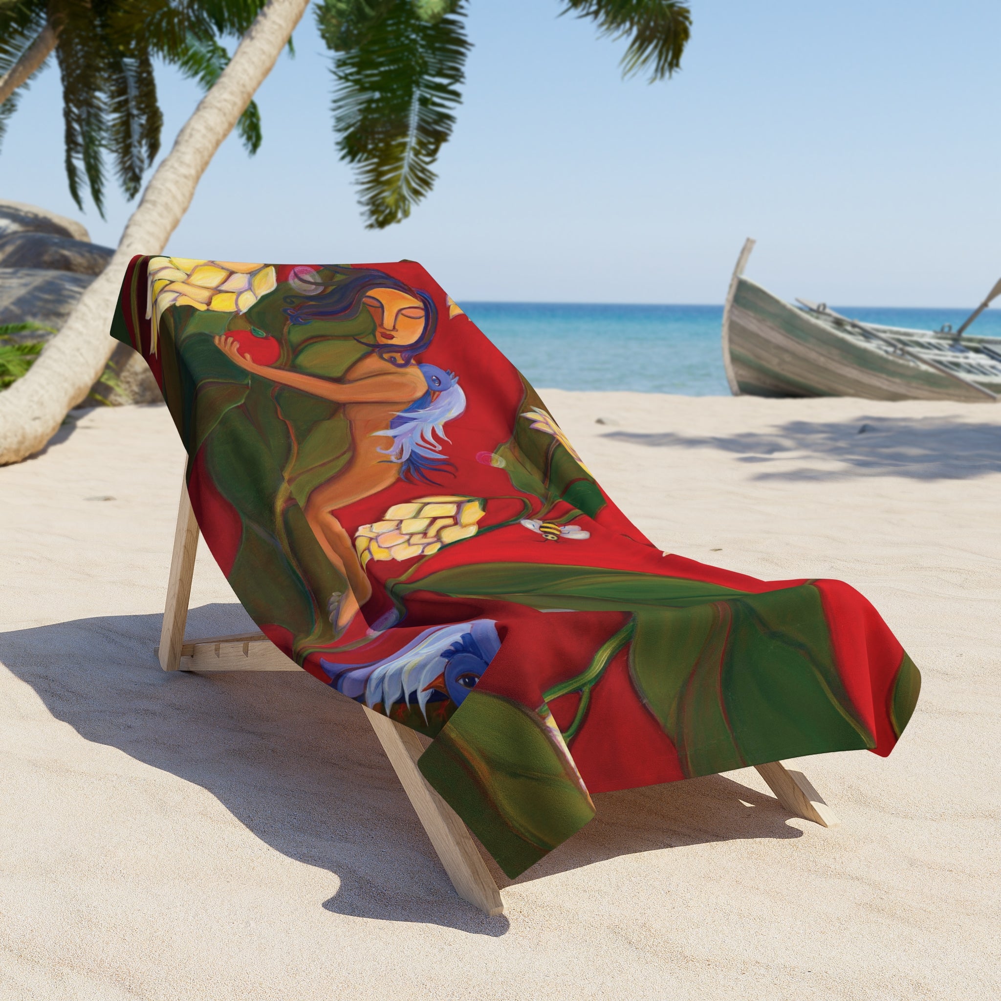 Birds and Bees Beach Towel